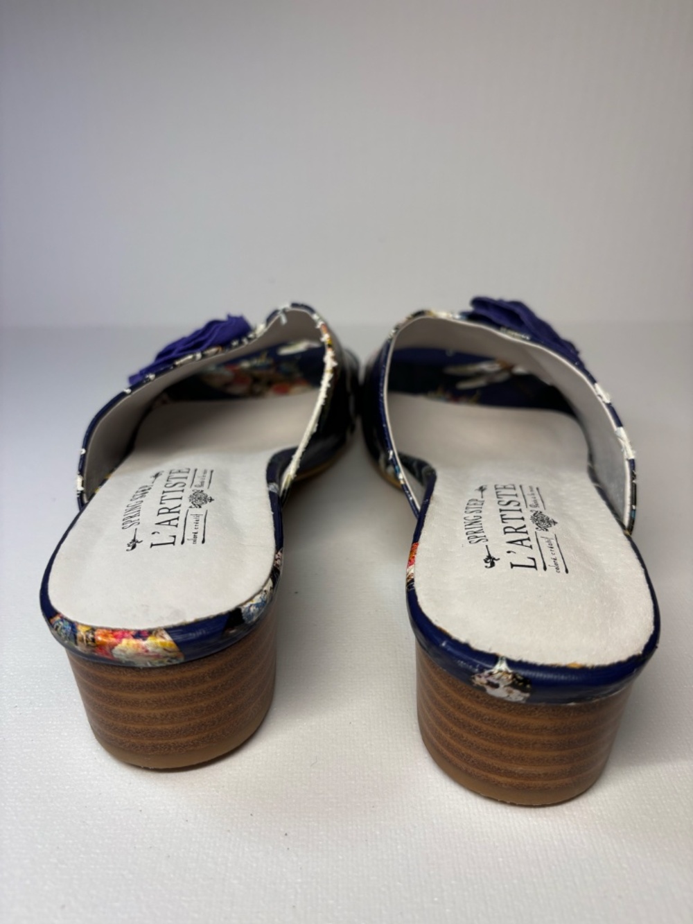 L’Artiste Spring Step Floral Dragonfly Sandal Size EU 39 Blue Leather Slip On - Picture 6 of 12